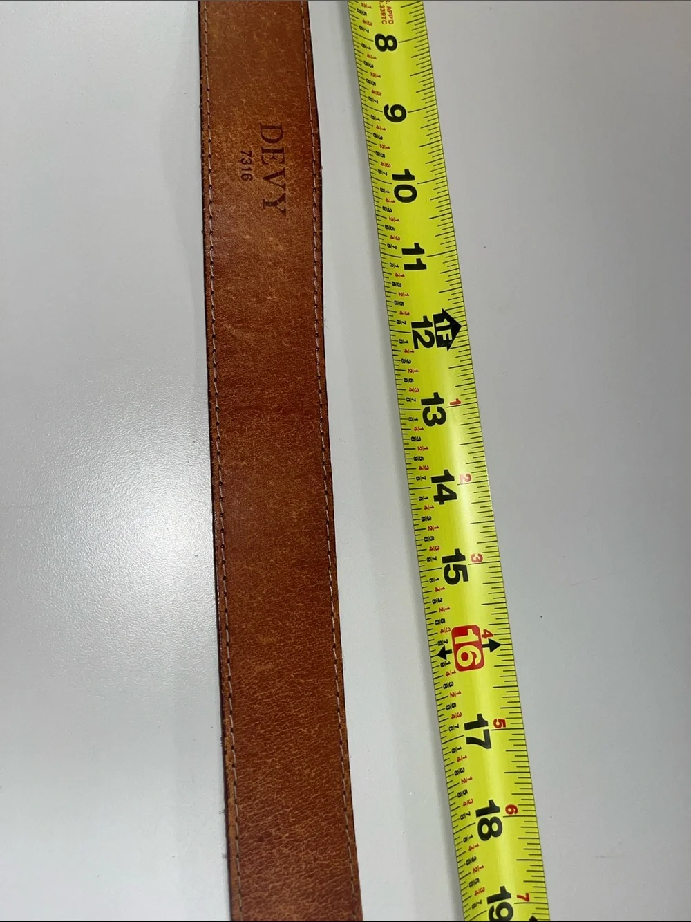 Dyna Buckle Devy Brown Leather Belt w/ Vanguard Brass Buckle
